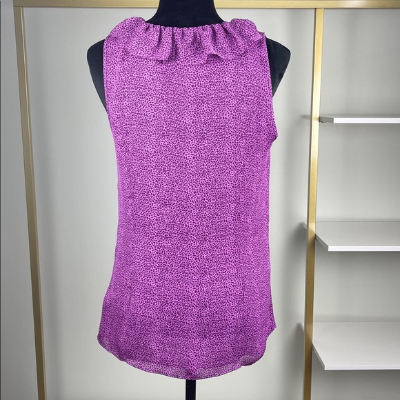Banana Republic Purple Ruffle Sleeveless Top Ladies Size 6 - Picture 2 of 10
